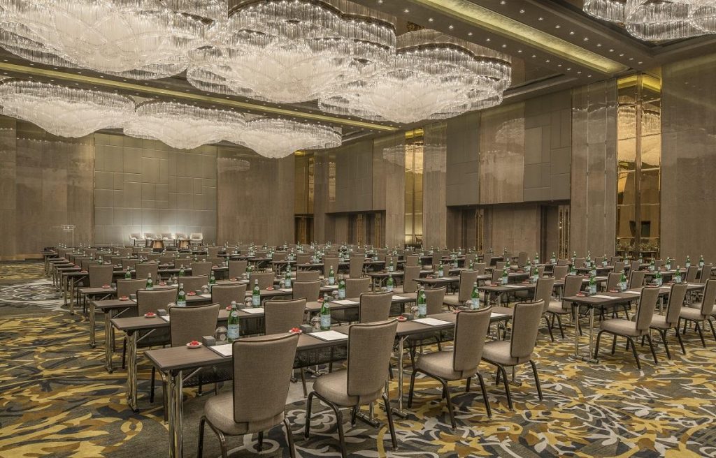 Grand-Ballroom-at-the-Four-Seasons-Hotel-KL The grand ballroom at the Four Seasons Hotel Kuala Lumpur set up for an education seminar
