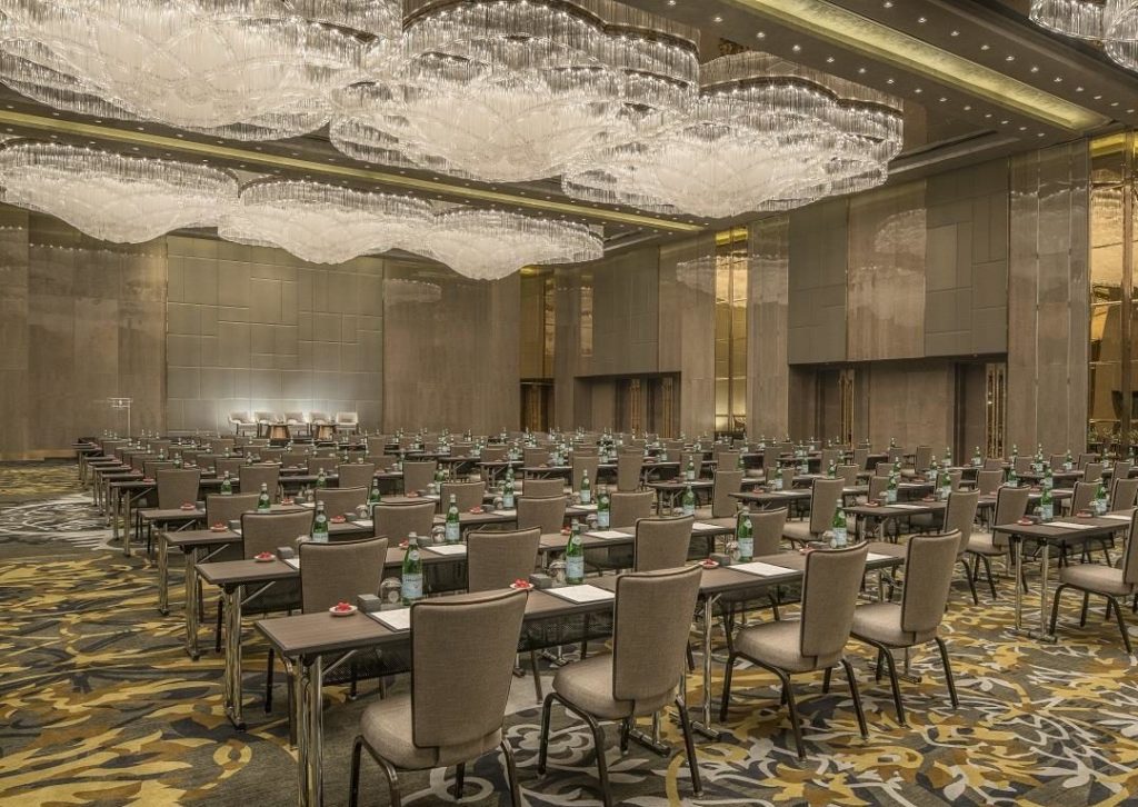 Grand-Ballroom-at-the-Four-Seasons-Hotel-KL The grand ballroom at the Four Seasons Hotel Kuala Lumpur set up for an education seminar
