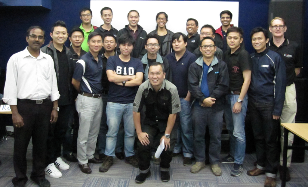 CTS Staff Instructor Rod Brown (extreme right) with the attendees of the CTS Preparatory Course held at E&E Singapore