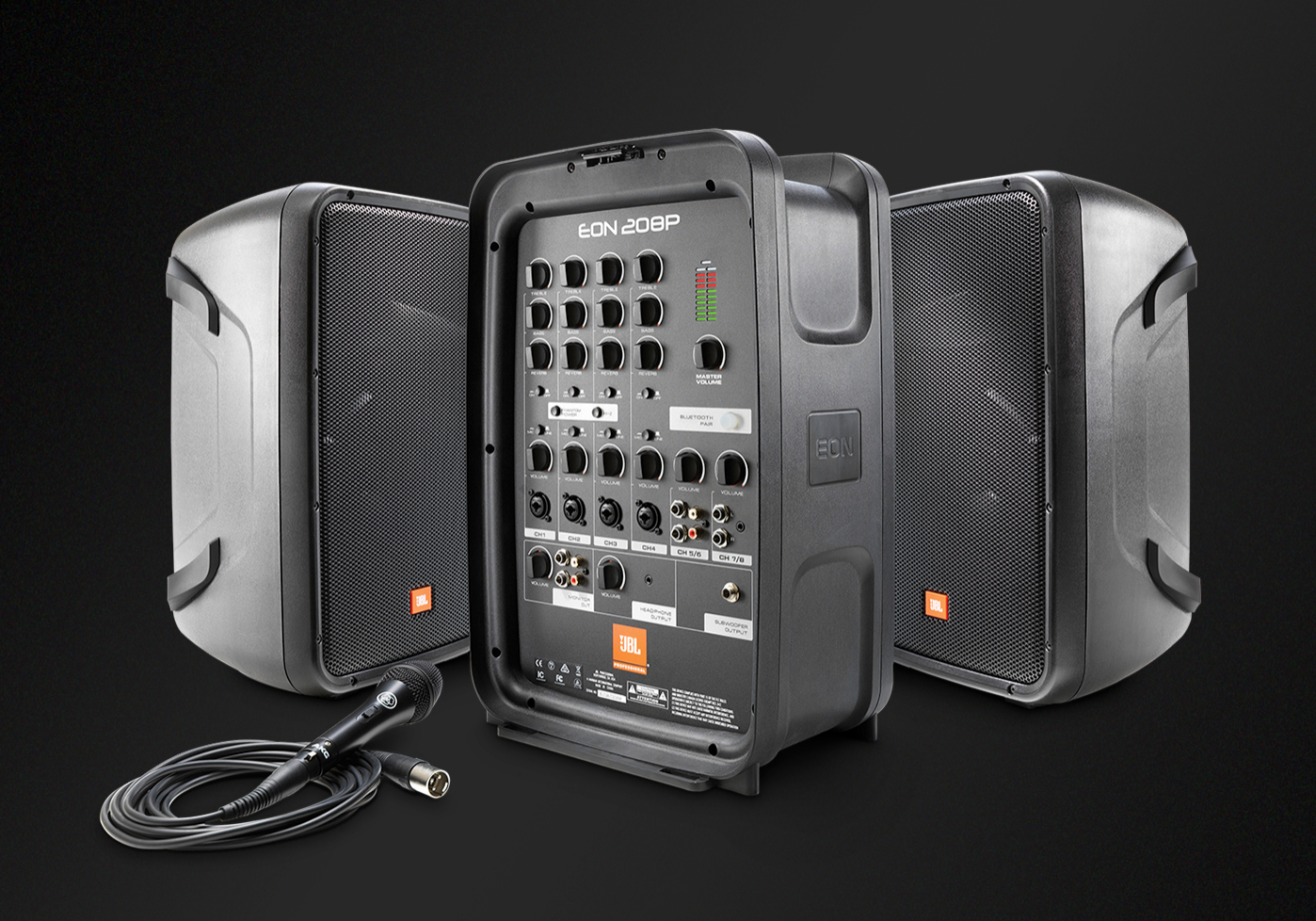 JBL EON208P Packaged 8" 2-Way PA with Powered 8-Channel Mixer and Bluetooth®